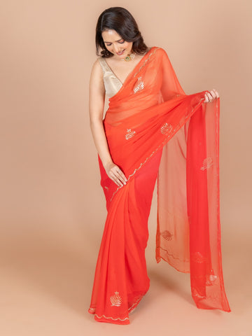 Ranas Pechy pink  Shaded Saree