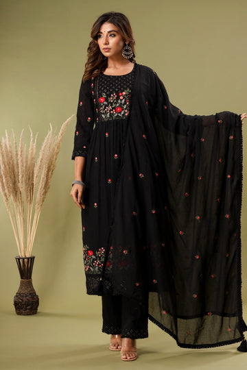 Ranas Black Color Cotton Suit