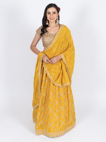 Ranas Mustard Color Designer Lehenga