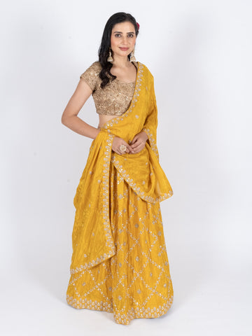 Ranas Mustard Color Designer Lehenga