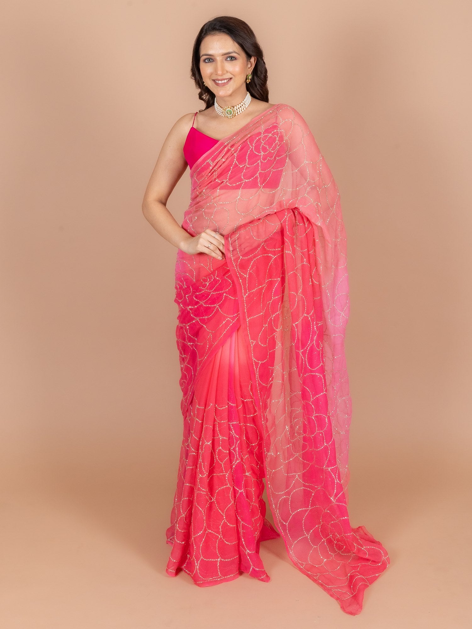 Ranas Sequins work Saree