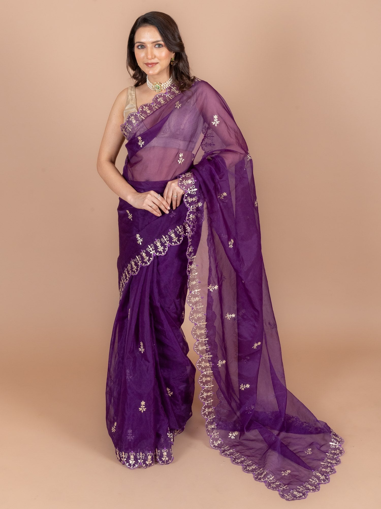 Ranas Purple color Organza Saree