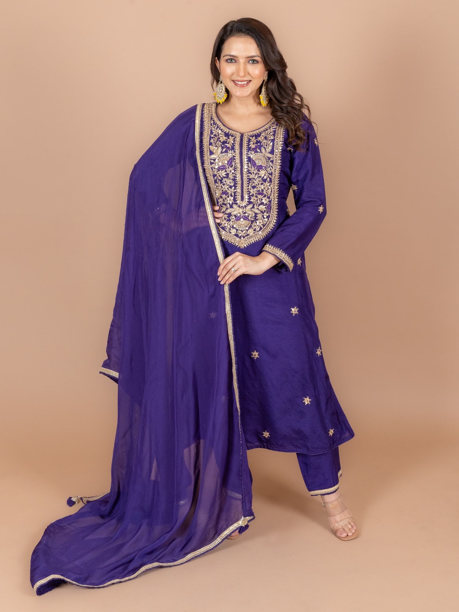 Ranas Purple color designer Suit