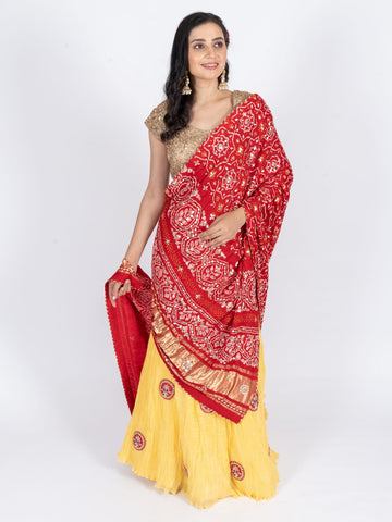 Ranas Yellow Crush Fabric Lehenga