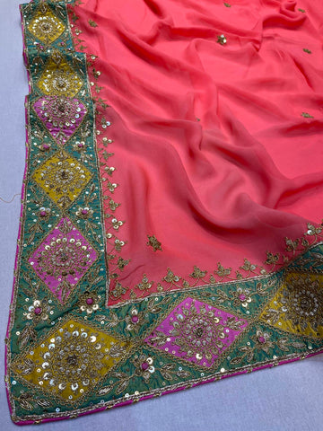 Ranas Zardosi & Marori Work Saree