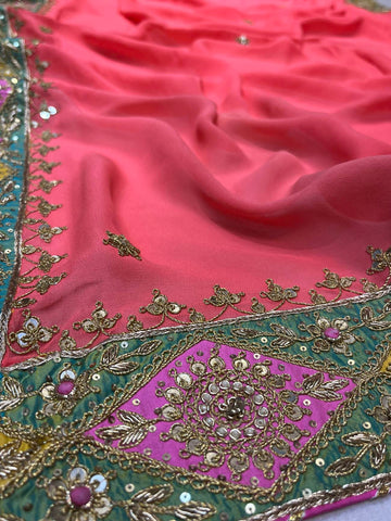 Ranas Zardosi & Marori Work Saree