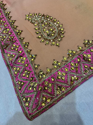 Ranas Peach & Pink Shaded Saree