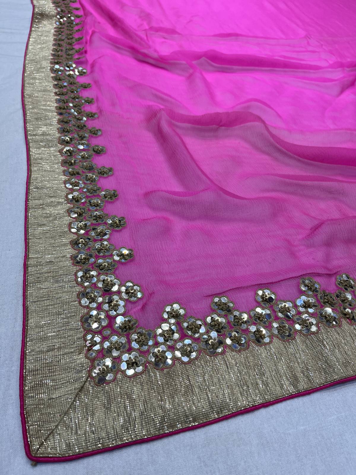 Ranas Pink Color Sequine Work Saree