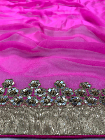 Ranas Pink Color Sequine Work Saree