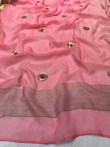 Ranas Shaded Peach Color Saree