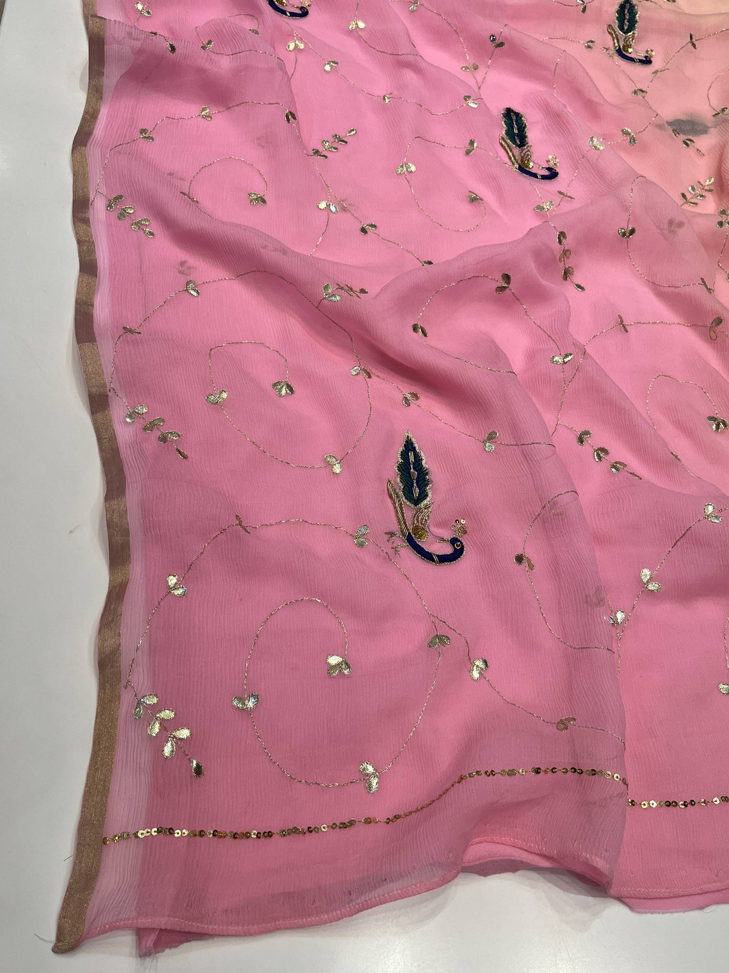 Ranas Peach & Pink Shaded Saree