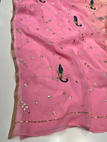 Ranas Peach & Pink Shaded Saree