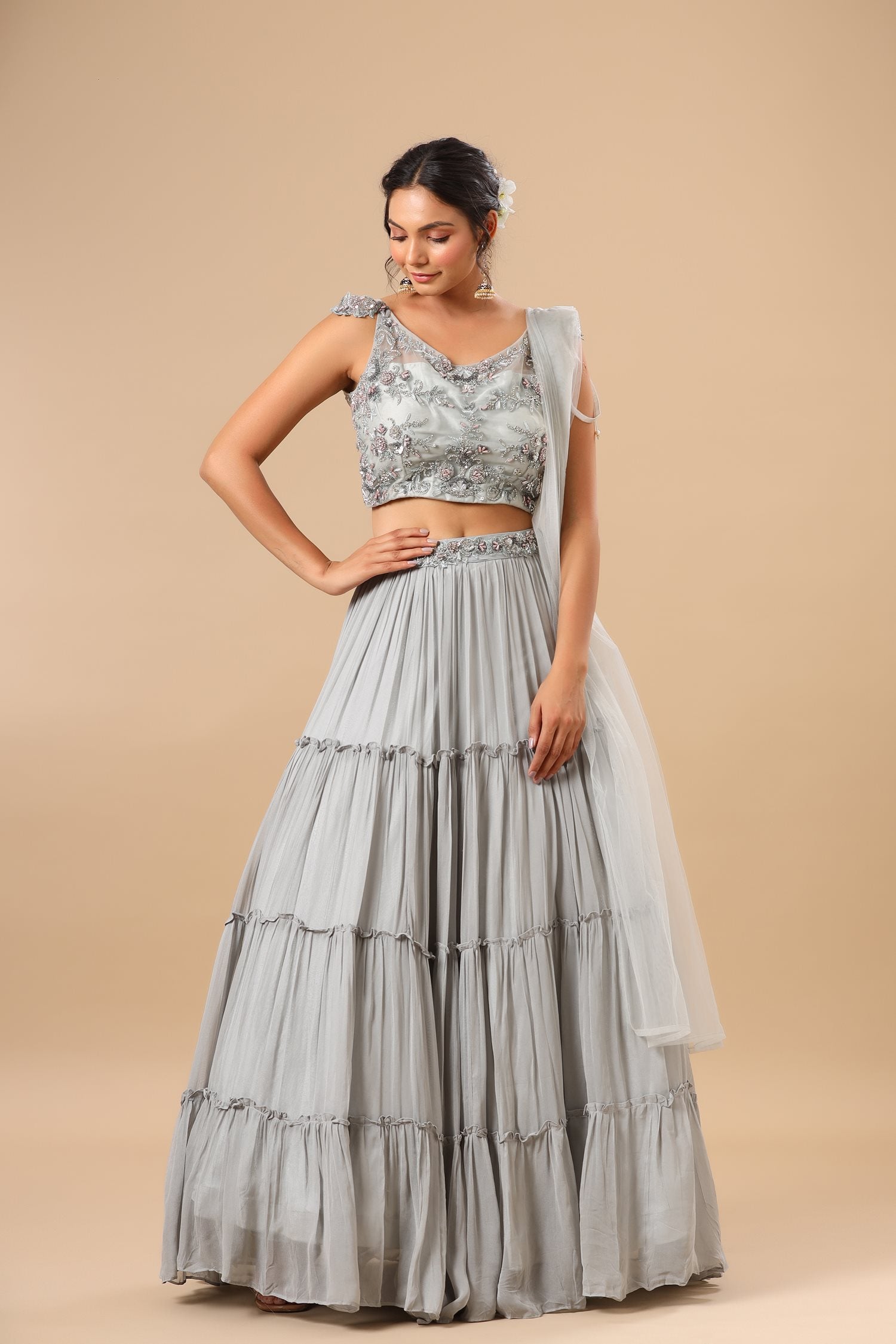 Brides Who Wore Grey Lehengas We Absolutely Loved! | WedMeGood